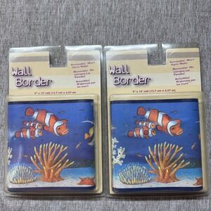 NOS Borders Unlimited Seascape Wall Border 5" x 15' Fish Coral Peel and Stick